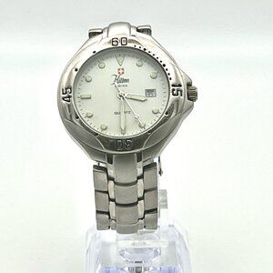Hilton Mens Watch Swiss Made Silver and White Working